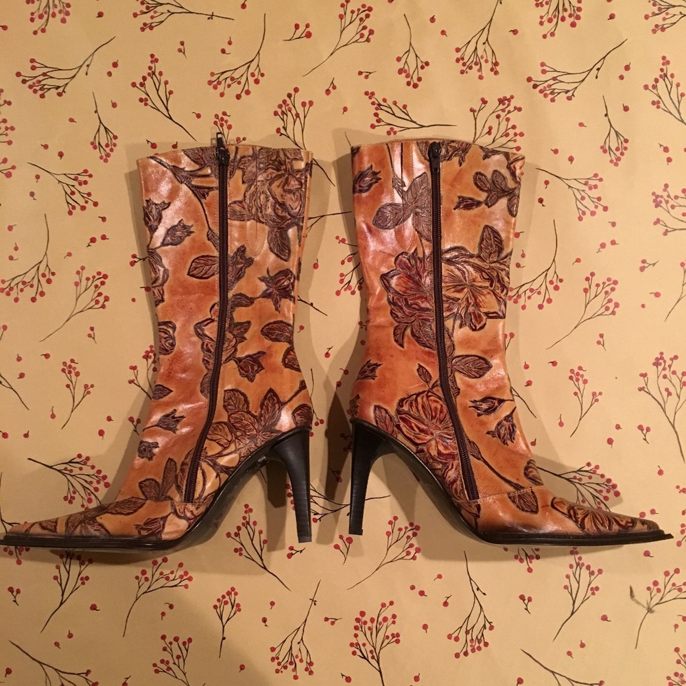 Andrew Stevens Embossed Leather Boot Made in Italy